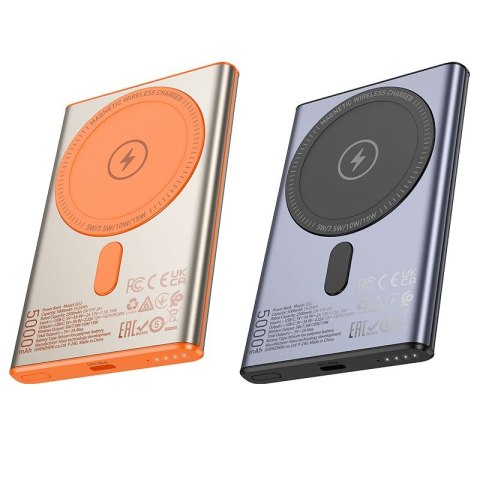 Powerbank zgodny z MagSafe Hoco 5000 mAh QC PD 20W Q32 szary