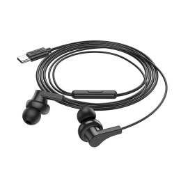 Słuchawki przewodowe douszne USB C Hoco M114 czarne
