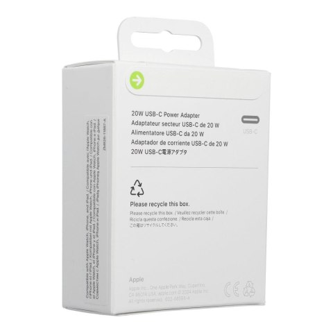Oryginalna ładowarka sieciowa Apple MHJE3ZM/A A2347 Typ C 20W biała blister