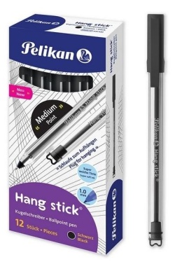 Długopis Hang Stick 1mm czarny (12szt) PELIKAN