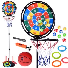 Zestaw sportowy 3w1 Rzucaj do celu! Stojak do koszykówki + akcesoria SP0830