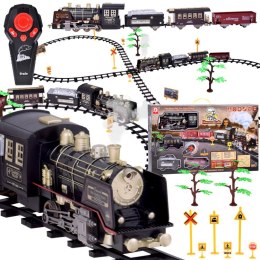 Duży Retro POCIĄG Lokomotywa Kolejka na pilota Światło Para Dźwięk RC0700