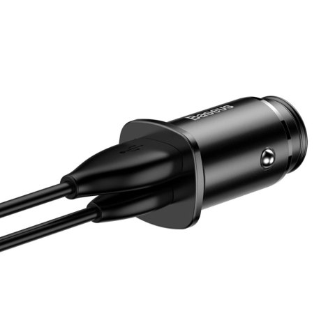Baseus Square PPS inteligentna ładowarka samochodowa z portami USB Quick Charge 4.0 QC 4.0 i USB-C PD 3.0 SCP czarny (CCALL-AS01