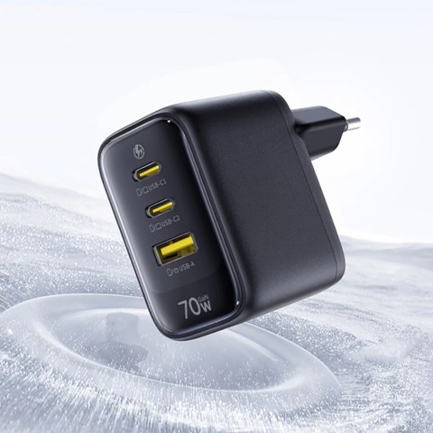 Ładowarka sieciowa Baseus EnerFill FE22 70W 2 x USB-C + USB-A - czarna