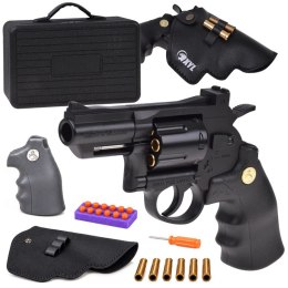 Pistolet REWOLWER - metalowy, automatyczny, zabawkowy + wymienne ele ZA6410